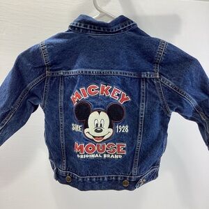 Vintage Disney Store Mickey Mouse Jean Jacket Toddler XXS 2/3T